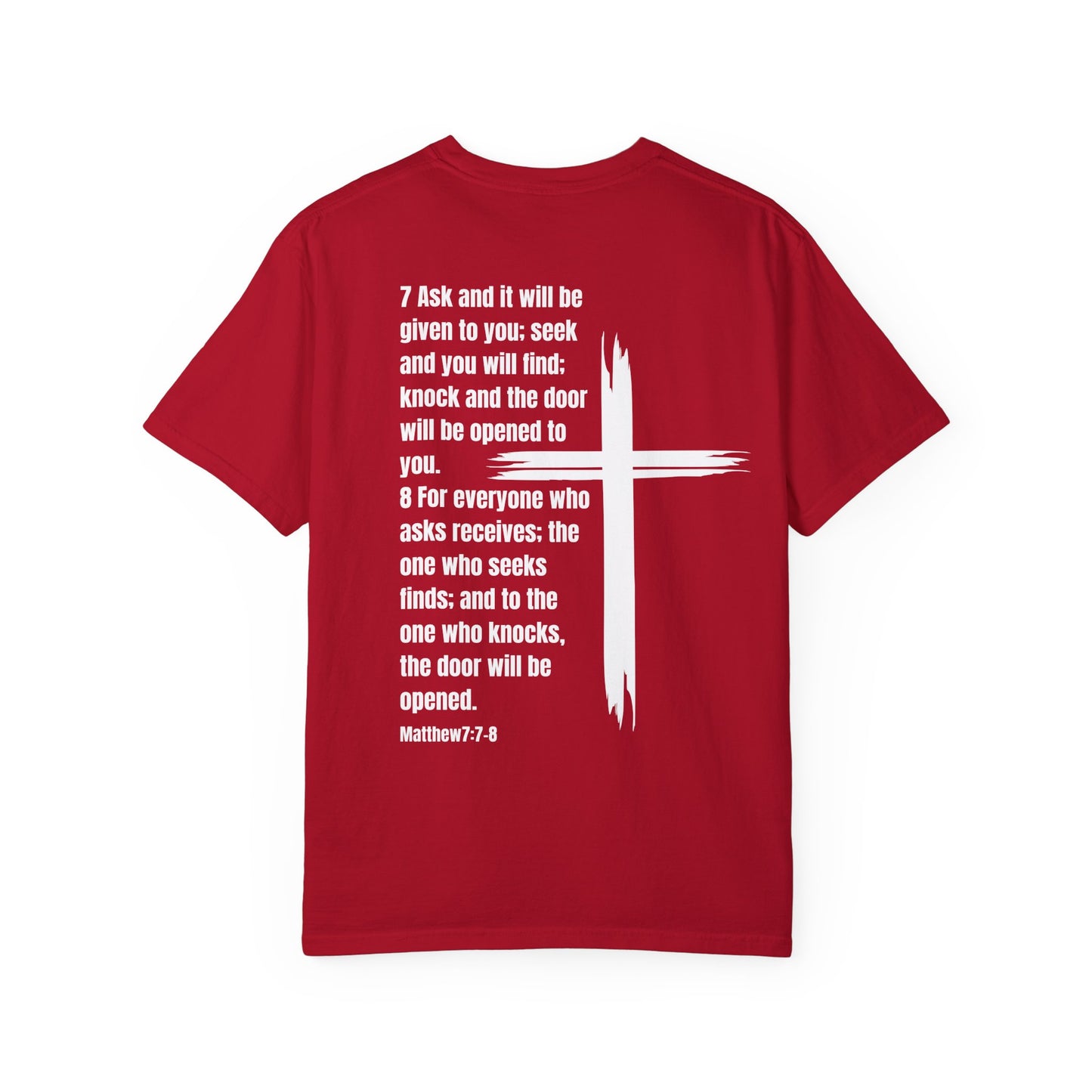 Red Matthew Bible Verse Unisex motivational T-Shirt