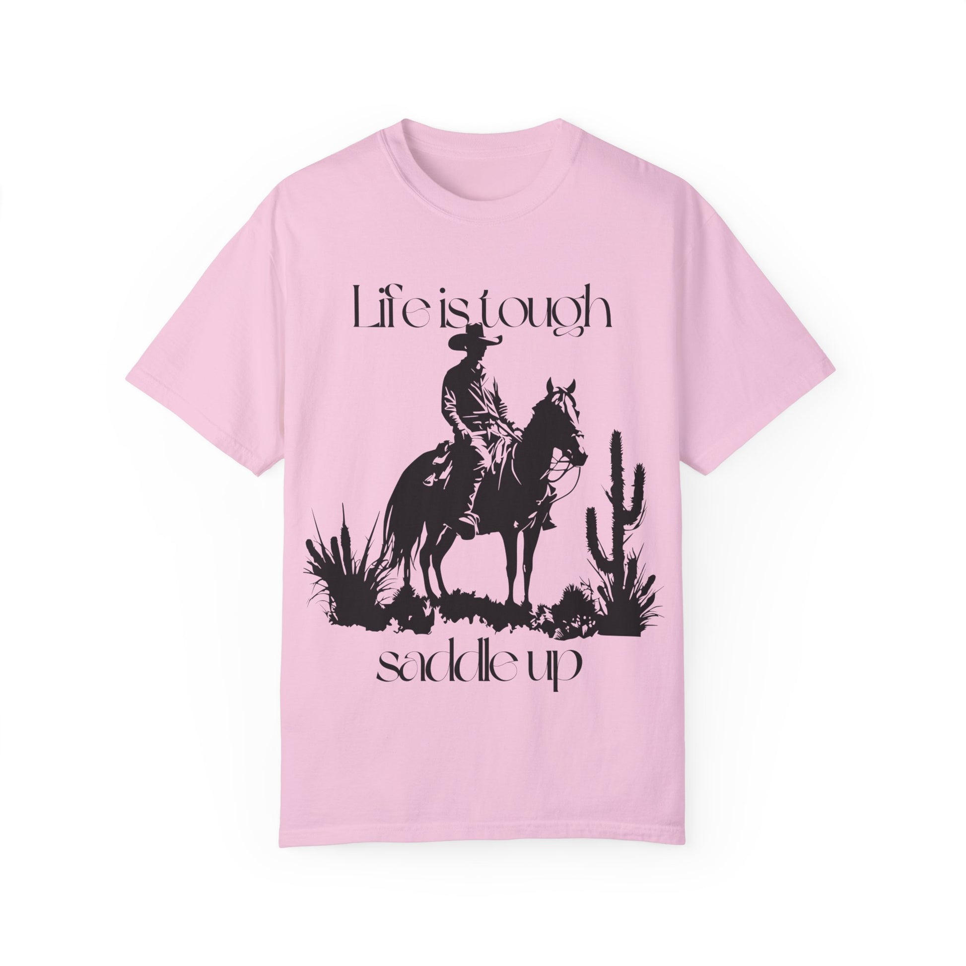 Pink Life is tough Saddle up Cowboy on Horse Unisex T-Shirt