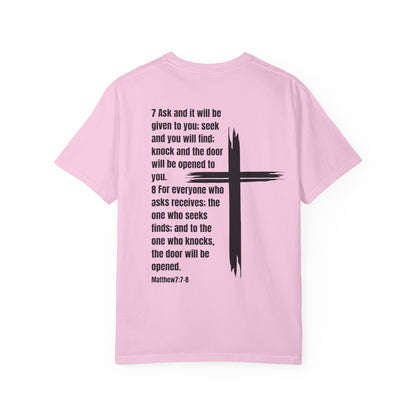 Pink Matthew Bible Verse Unisex motivational T-Shirt 