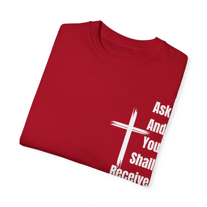 Red Matthew Bible Verse Unisex motivational T-Shirt 