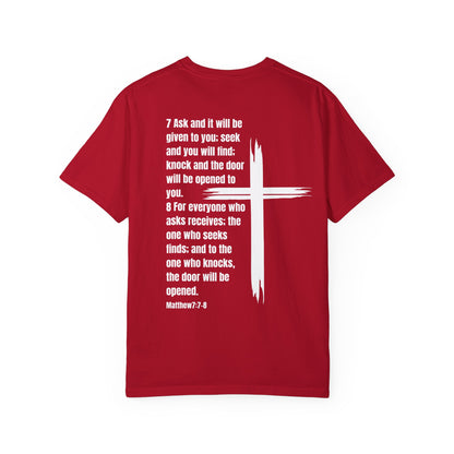 Red Matthew Bible Verse Unisex motivational T-Shirt 