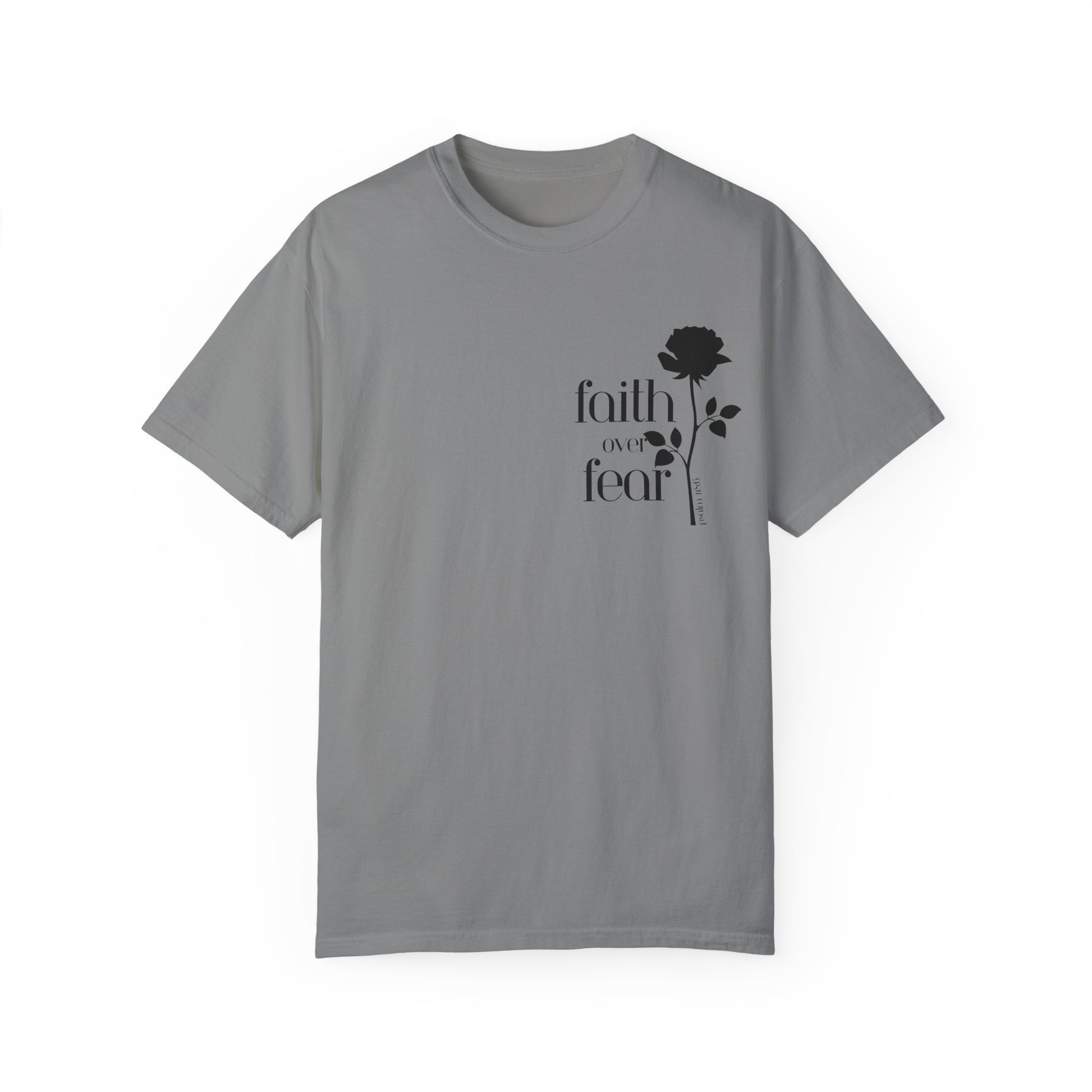 Gray Faith Over Fear Inspirational Motivational Unisex T-Shirt