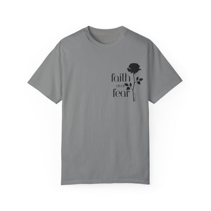 Gray Faith Over Fear Inspirational Motivational Unisex T-Shirt
