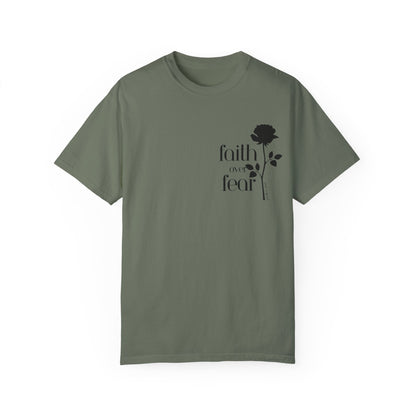 Army Green Faith Over Fear Inspirational Motivational Unisex T-Shirt