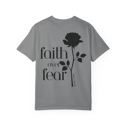 Gray Faith Over Fear Inspirational Motivational Unisex T-Shirt