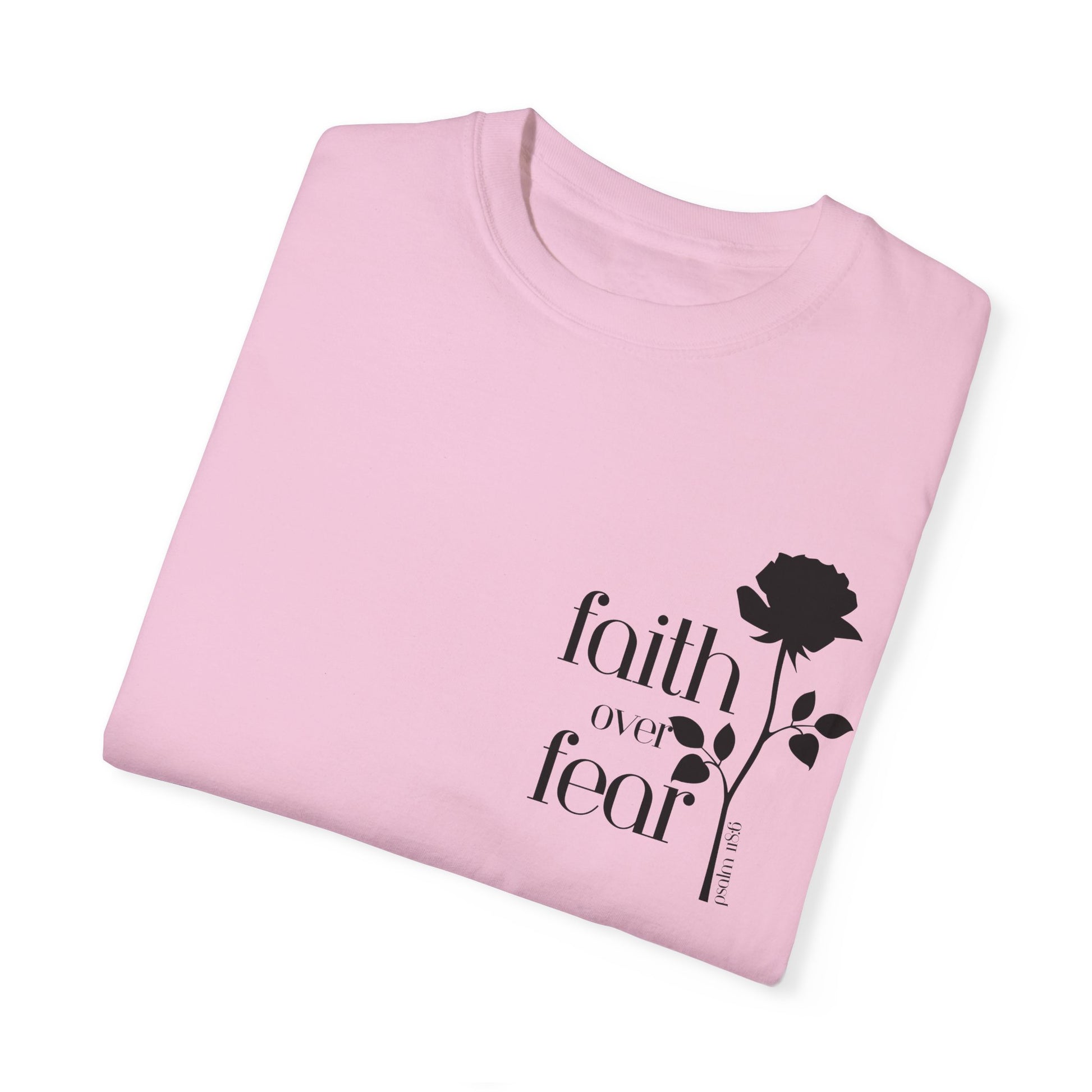Pink Faith Over Fear Inspirational Motivational Unisex T-Shirt