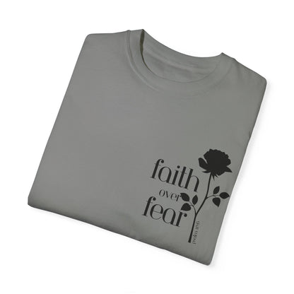 Gray Faith Over Fear Inspirational Motivational Unisex T-Shirt